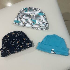 Bundle of 3 Zak & Zoey Baby boy hats/ caps size 0-3 months